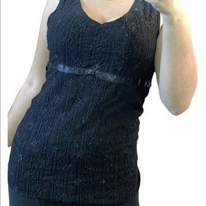 Vintage Y2K Teenie Weenie Black lace Tank top blouse